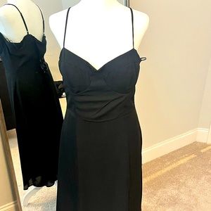 Black cocktail dress with corset top